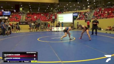 132 lbs Quarterfinal - Elizabeth Hager, MO vs Addison Harkins, MO