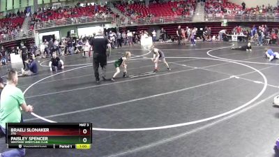 54-56 lbs Quarterfinal - Paisley Spencer, Westside Wrestling Club vs Braeli Slonaker, 2TG