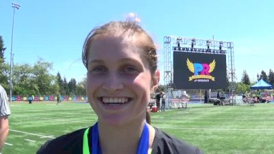 Hannah DeBalsi after podium finish in Brooks PR 2 mile