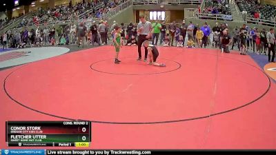 71 lbs Cons. Round 2 - Conor Stork, Oregon City Kids Club vs Fletcher Utter, Sweet Home Mat Club