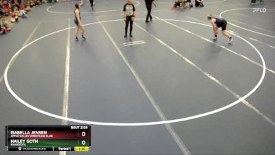 Round 2 - Isabella Jensen, Apple Valley Wrestling Club vs Hailey Goth, Minnesota