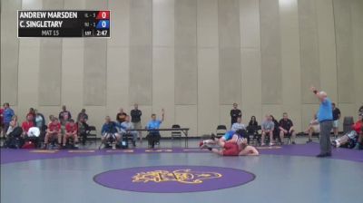 220lbs Match Chase Singletary (New Jersey) vs. Andrew Marsden (Illinois)