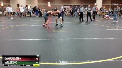 130 lbs Round 2 (4 Team) - Isaiah Sekutera, Untouchables Purple vs Luke Sevilla, Team Palmetto