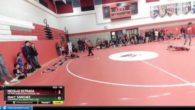 70 lbs Quarterfinal - Isacc Sanchez, Toppenish USA Wrestling Club vs Nicolas Estrada, Victory Wrestling-Central WA