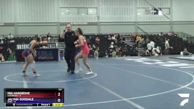 117 lbs Round 2 (8 Team) - Mia Hargrove, Colorado vs Jalynn Goodale, Iowa