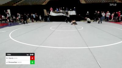 70 lbs Quarterfinal - Roman Davis, Oconee Youth Wrestling vs Judge Showalter, Woodstock City Wrestling