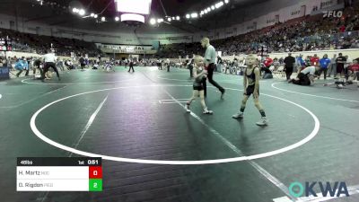 46 lbs Round Of 16 - Hayes Martz, Norman Grappling Club vs Dawson Rigdon, Piedmont