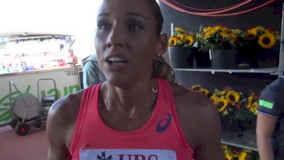 Lolo Jones after winning her 100H heat