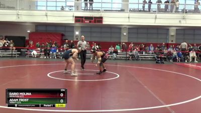 174 lbs Cons. Round 4 - Adam Frost, Trinity (CT) vs Dario Molina, Wesleyan (CT)