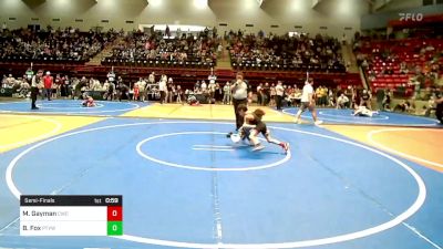 67 lbs Semifinal - Mari Gayman, Claremore Wrestling Club vs Baze Fox, Perkins