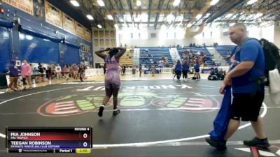 160 lbs Round 4 - Teegan Robinson, Patriots Wrestling Club-Dothan vs Mia Johnson, PAL Tropics