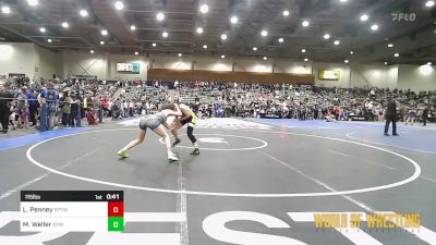 115 lbs Consi Of 16 #2 - Lexi Penney, Eagle Point Youth Wrestling vs Mikayla Weller, Shafter Youth Wrestling