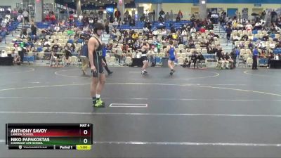 175 lbs Cons. Round 4 - Anthony Savoy, Landon School vs Niko Papakostas, Covenant Life School