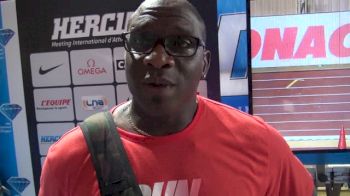 Team USA Relays Coach Dennis Mitchell after 4x100m success in Monaco