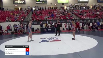 55 kg Cons Semis - Elyle Francisco, Anchorage Youth Wrestling Academy vs Anthony Ruzic, Illinois