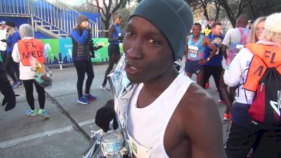 Sam Chelanga after running No. 4 U.S. half all-time