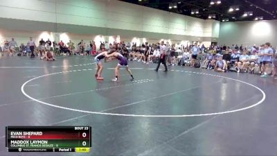 106 lbs Round 3 (16 Team) - Maddox Laymon, Columbus St. Francis DeSales vs Evan Shepard, PECO Boys