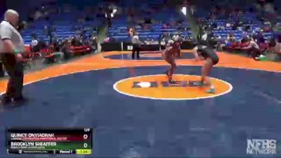 120 lbs Cons. Round 2 - Brooklyn Sheaffer, Maple Park (Kaneland) vs Quincy Onyiaorah, Lansing (Thornton Fractional South)