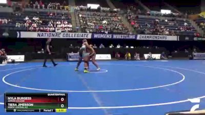 155 lbs Quarterfinal - Nyla Burgess, Adrian College vs Tiera Jimerson, North Central (IL)