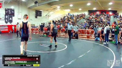 138 lbs Champ. Round 1 - Nathaniel Dominguez, Pacifica Oxnard vs Lennon Martin, Westlake