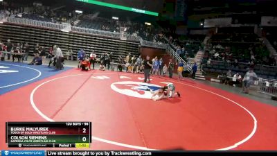 98 lbs 1st Place Match - Burke Malyurek, Touch Of Gold Wrestling Club vs Colson Siemens, Natrona Colts Wrestling Club