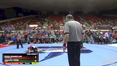 120 lbs Cons. Round 3 - Miranda Webb, Pratt vs Kiana Grandclair, Hoisington