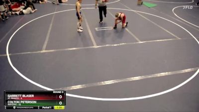 100 lbs Round 3 (4 Team) - Colton Peterson, Wayzata vs Garrett Blaser, St. Francis