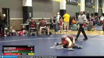 82 lbs Placement - Dilynn Albrecht, Badger Girls vs Lilly Breeden, Missouri Gold