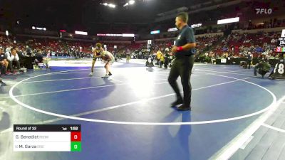 138 lbs Round Of 32 - Gunner Benedict, Redwood (CS) vs Mathius Garza, Eisenhower