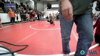 43 lbs Semifinal - Rhett Justice, Pryor Tigers vs Cary Stewart, Wagoner Takedown Club