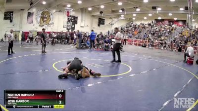 120 lbs Cons. Round 3 - Nathan Ramirez, San Dimas vs Josh Harbor, Ventura