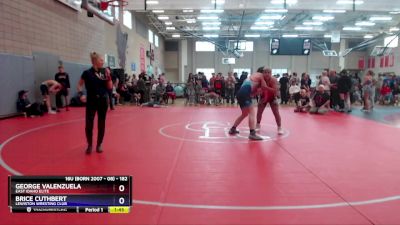 182 lbs Round 1 - George Valenzuela, East Idaho Elite vs Brice Cuthbert, Lewiston Wresting Club