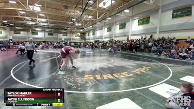 170 lbs Champ. Round 2 - Taylor Mahler, Hampton-Dumont vs Jacob Ellingson, Spearfish