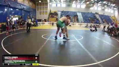 220 lbs Round 7 (8 Team) - Madden Fredenburg, Viera Hammers vs Gavyn Uribes, Altamonte WC