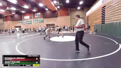 157 lbs Cons. Round 3 - Estanislao Arevalo, Bakersfield vs Grant Eckland, Cal Poly (Club)