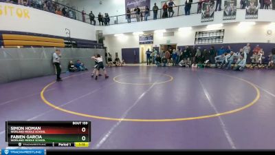 91 lbs Cons. Round 2 - Fabien Garcia, Worland Middle School vs Simon Homan, Worland Middle School