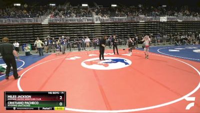 71 lbs Cons. Semi - Cristiano Pacheco, Wyoming Unattached vs Miles Jackson, Eastside United Wrestling Club