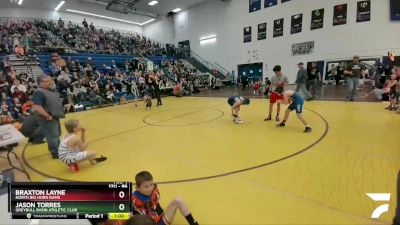 86 lbs Champ. Round 1 - Braxton Layne, North Big Horn Rams vs Jason Torres, Greybull Basin Athletic Club