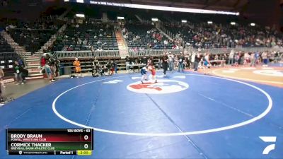 63 lbs Cons. Round 3 - Brody Braun, Powell Wrestling Club vs Cormick Thacker, Greybull Basin Athletic Club