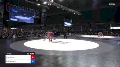 144 lbs Rnd Of 16 - Kelly Aspras, Connecticut vs Presley Givens, Arkansas