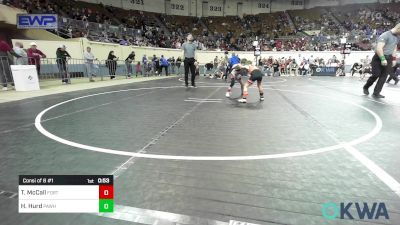 52 lbs Consi Of 8 #1 - Timmy McCall, Fort Gibson Youth Wrestling vs Hank Hurd, Pawhuska Elks Takedown