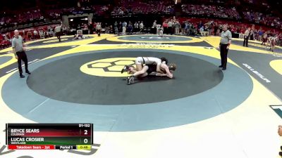 D1-132 lbs Cons. Round 1 - Lucas Crosier, Westland vs Bryce Sears, Colerain