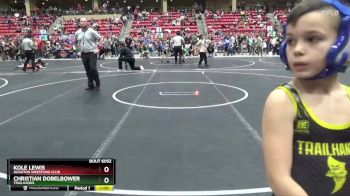 61 lbs Quarterfinal - Kole Lewis, Hugoton Wrestling Club vs Christian Dobelbower, Trailhands