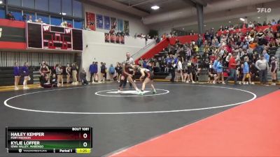 100 lbs Quarterfinal - Hailey Kemper, Fort Madison vs Kylie Loffer, Iowa Valley, Marengo