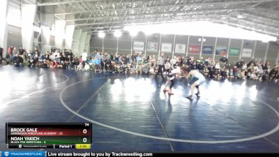 74 lbs Round 1 (4 Team) - Brock Gale, Sanderson Wrestling Academy vs Noah Yakich, Black Fox Wrestling