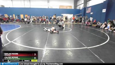 80 lbs Champ. Round 2 - Raylan Moore, Homedale vs Colter Bodine, All In Wrestling Academy