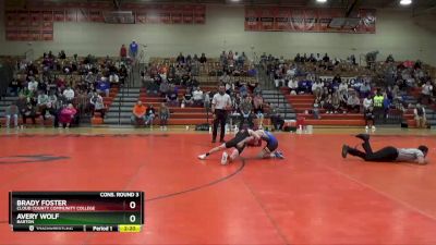 125 lbs Cons. Round 3 - Brady Foster, Cloud County Community College vs Avery Wolf, Barton