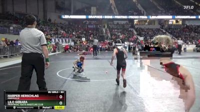 60 lbs Champ. Round 1 - Harper Herschlag, Marysville vs Lilo Gebara, Frontenac Youth Wrestling Club