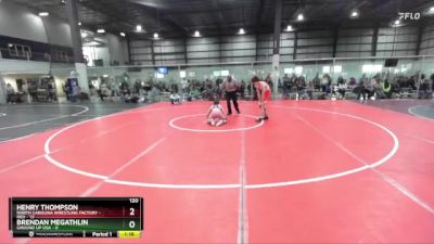 120 lbs Round 2 (4 Team) - Henry Thompson, NORTH CAROLINA WRESTLING FACTORY - RED vs Brendan Megathlin, GROUND UP USA