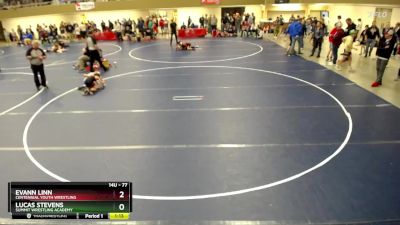 77 lbs Cons. Semi - Evann Linn, Centennial Youth Wrestling vs Lucas Stevens, Summit Wrestling Academy